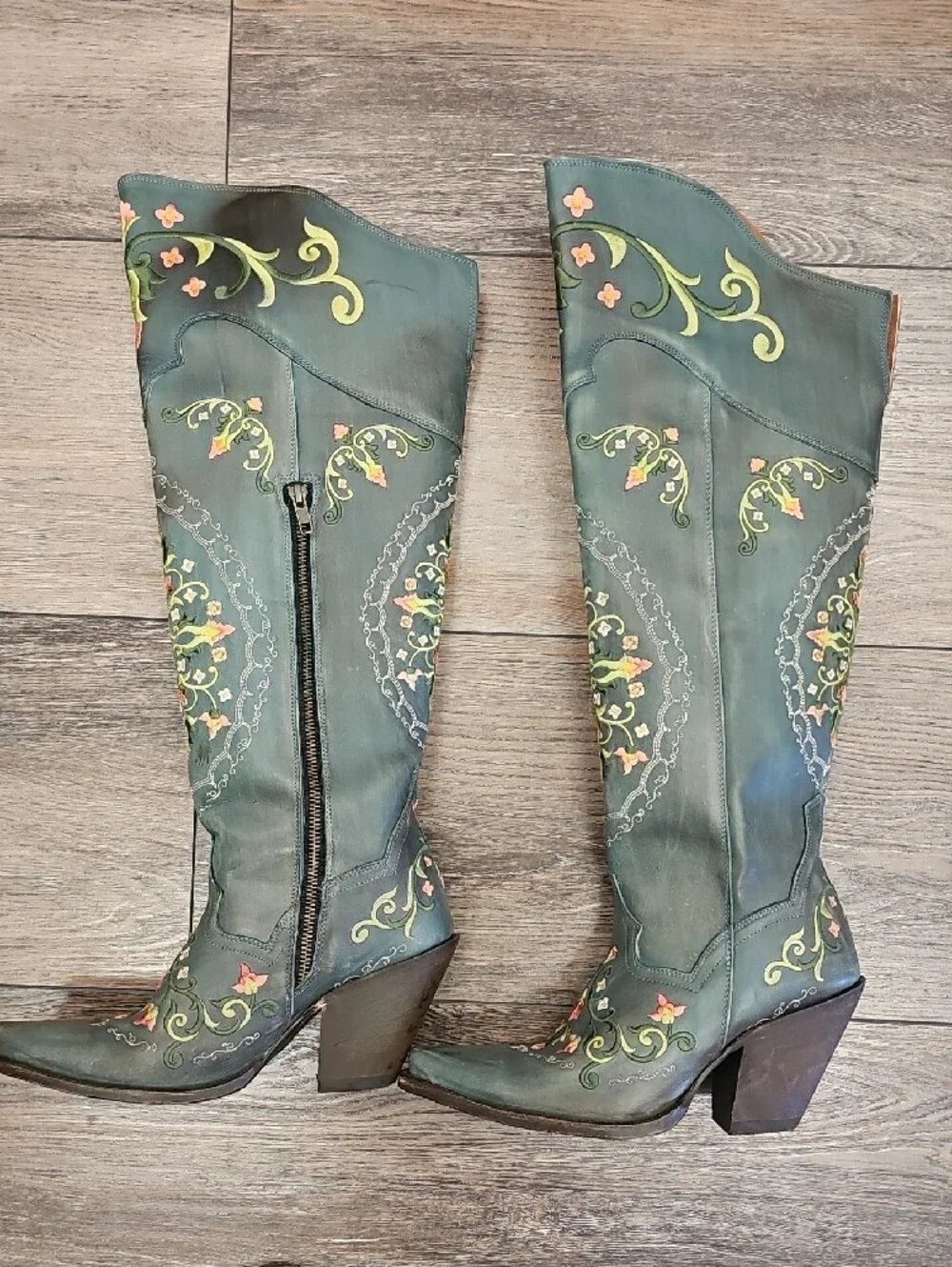 Dan Post Cognac Leather Boot Interior with White Logo Stamp